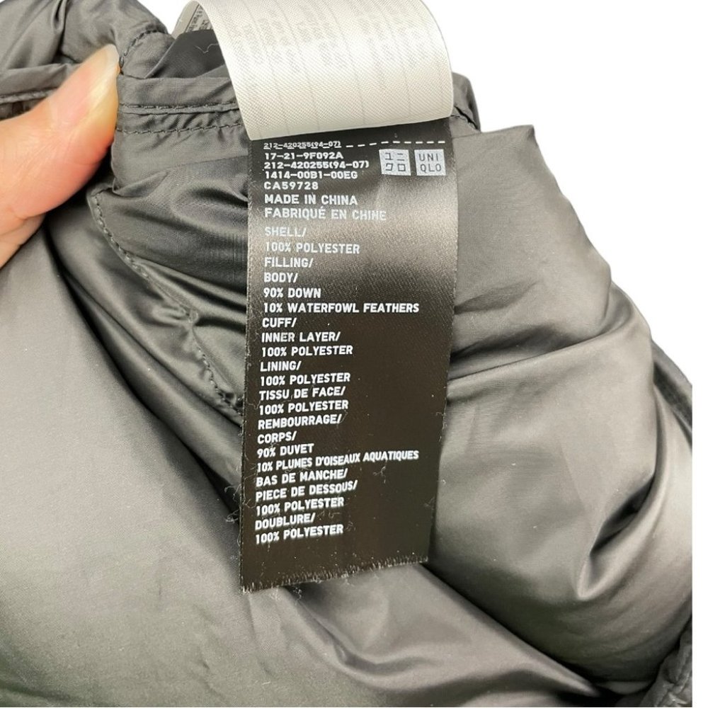 Uniqlo Black Powder Feel Genuine Down Long Puffer Coat Size L - Picture 7 of 8